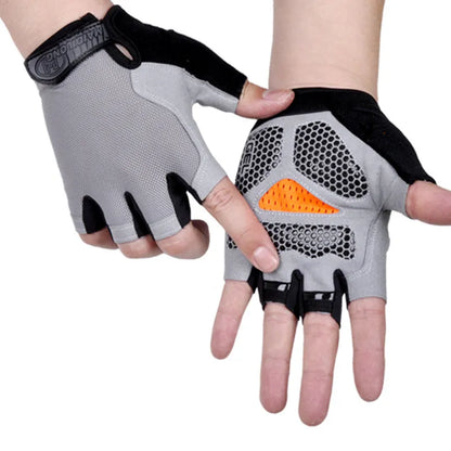 Men Women Gym Gloves Weightlifting Fitness Training Non Slip Palm Protector Breathable Fingerless Bike Bicycle Cycling Gloves