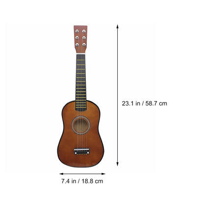23 Inch Folk Acoustic Guitar Basswood Ukulele 6 Strings Kids Beginners Music Instrument Child Small Guitar Playing Learning Toy