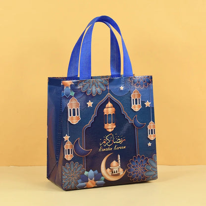 1/4Pcs Ramadan Kareem Gift Bags Nonwoven Candy Cookie Snack Packaging Bag Box Eid Mubarak Muslim Islamic Festival Party Supplies