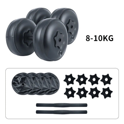 Deiris 1-25kg Water Filled Dumbbell, Portable Travel,Weights Adjustable, Home Gym, Arm Muscle Training Dumbbell Sets