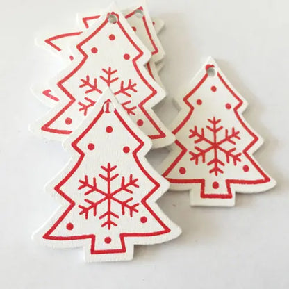 12pcs/Set Wooden Christmas Tree Toys Christmas Ornaments Christmas Decoration Party Home Wedding New Year 2022 Noel Navidad