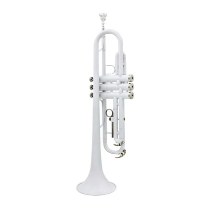 White Trumpet Bb Flat  Brass Material Musical Trumpet With Mouthpiece Gloves Cleaning Cloth Box  Accessories