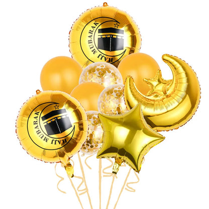 10Pcs Eid Al-Adha Balloon Ramadan Eid Mubarak Ballons Decorations Ramadan Kareem Gift Islamic Muslim Holiday Party Decor