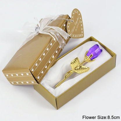 Valentines Day Gift I Love You Crystal Bear Artificial Rose Flowers Teacher Mothers Day Wedding Birthday Party Gifts for Guests