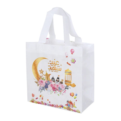 2024 Ramadan Kareem Gift Bags Nonwoven Candy Cookie Snack Packaging Bag Box Eid Mubarak Muslim Islamic Festival Party Supplies
