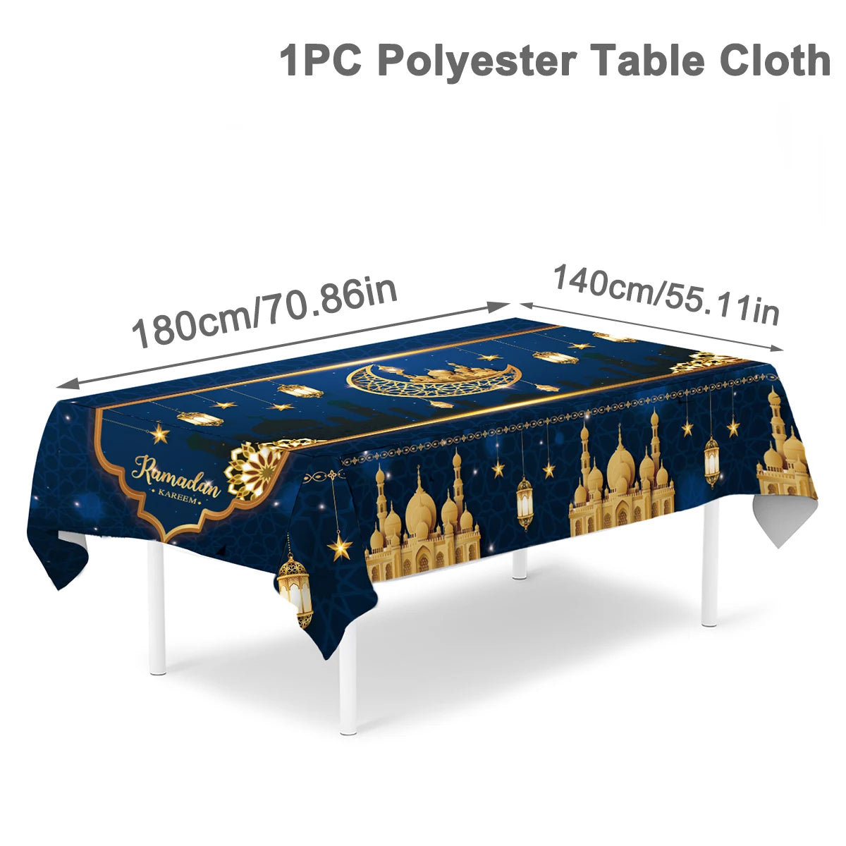 Eid Mubarak Tablecloths Ramadan Decoration for Home 2024 Islamic Muslim Party Decor Ramadan Tableware Supplies Eid Al Adha Gift