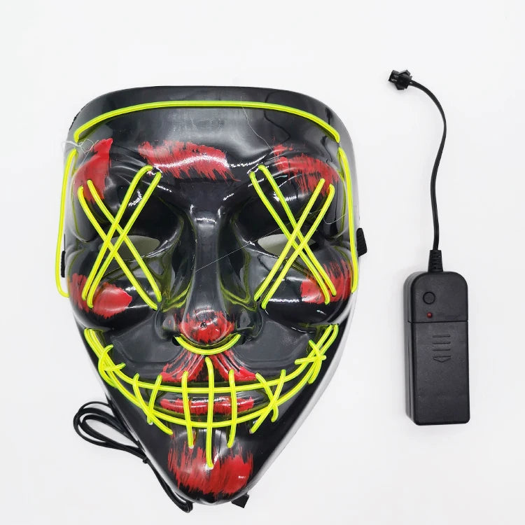 Light Up Mask LED Mask Scary Halloween Mask Glow Neon Festival Mask Costume Mask With Lighting Modes El Wire for Men Women Kids