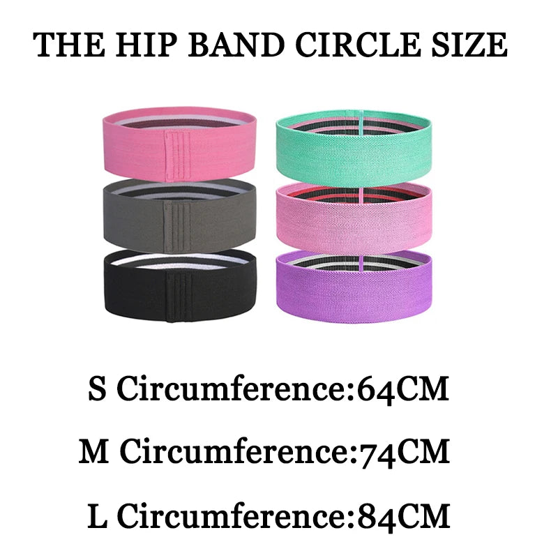 3Pcs Fabric Resistance Hip Booty Bands Glute Thigh Elastic Workout Squat Circle Stretch Fitness Strips Loops Yoga Gym Equipment