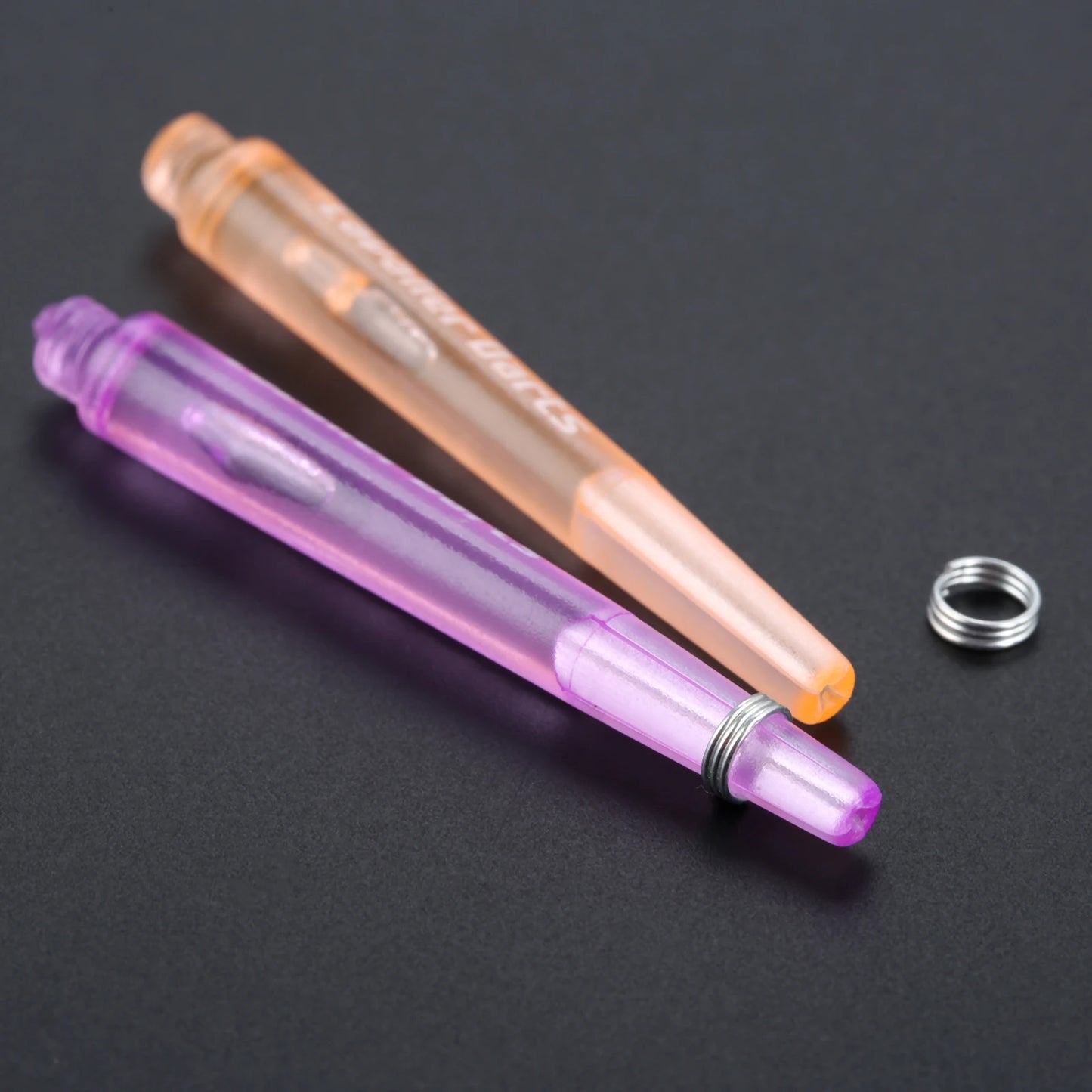 12pcs 45mm/35mm Plastic Darts Shafts 4.5mm Screw Thread Transparent Dart Stems With Stainless Steel O Ring for Steel & Soft Dart