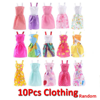Doll Set Toyss Hobbies Doll Dolls Set Gift for Girl Pink Skirt Clothes Play House Toy Shoes Glasses Handbag Dress