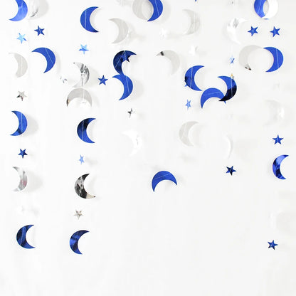 13Ft Iridescent Ramadan EID Mubarak Banner Decorations Hanging Star Moon Lamp Garlands Ramadan Mubarak Home Decor Birthday Party