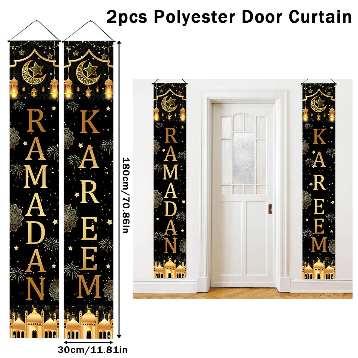 Eid Mubarak Door Banner Ramadan Decoration 2024 for Home Mubarak Ramadan Kareem Islamic Muslim Party Decor  Eid Al Adha Gifts
