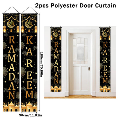 Eid Mubarak Door Banner Ramadan Decoration 2024 for Home Mubarak Ramadan Kareem Islamic Muslim Party Decor  Eid Al Adha Gifts