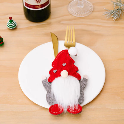 Christmas Cutlery Holders Christmas Knife Fork Tableware Bags Pocket Christmas Decoration 2024 New Year Dinner Table Ornament