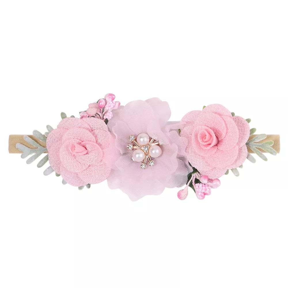 1Pcs Baby Girl Headband Cute Flower Elastic Hair Band Newborn Head Toddler Headband Headwear Kids Accessories Christmas Gifts