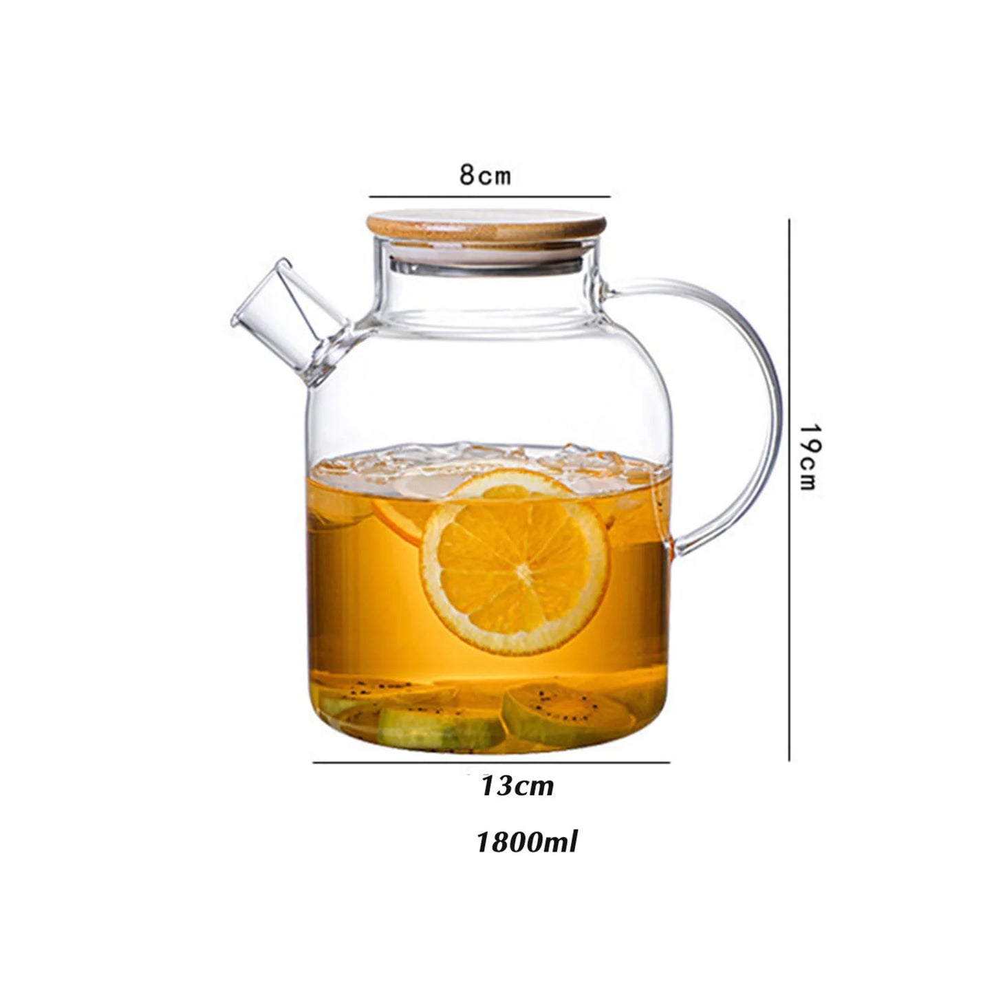 1/1.6/1.8l Transparent Borosilicate Glass Teapot Heat-Resistant Large Clear Tea Pot Flower Tea Set Puer Kettle Office Home Tool