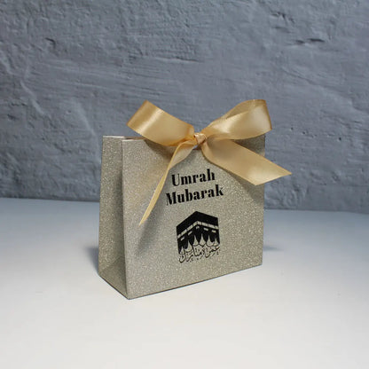 Elegant Shiny Umrah Mubarak Gift Box for Muslim Islamic Ramadan Kareem Iftar Eid Al-Fitr Hajj Congratulation Keepsake Decoration