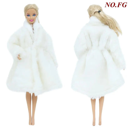 1 Pcs Handmade High Quality Doll Coat Dress Fur Clothes for Barbie Doll Winter Wear Leopard Outfit Doll Accessories Kids Toys