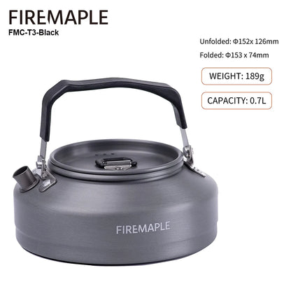 Fire Maple Hiking Teapot Outdoor Camping Cookware Heat Exchanger Pinic Kettle Tea Coffee Pot 0.8l/1.3l With Filter FMC-XT2