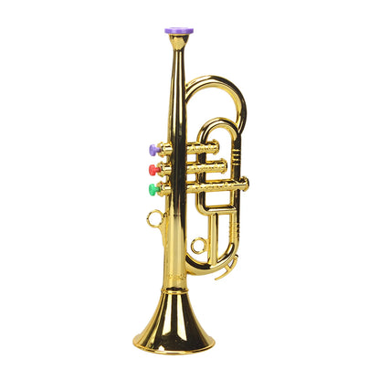 Plastic Trumpet Wind Instrument for Children With 3 Colored Keys Clarinet Mini Music Educational Toy for Early Developmental