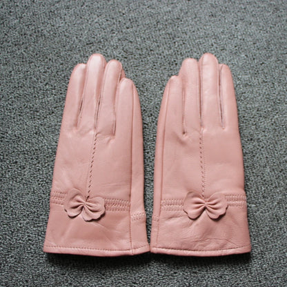 2020 Women's Genuine Leather Gloves Red Sheepskin Gloves Autumn and Winter Fashion Female Windproof Gloves