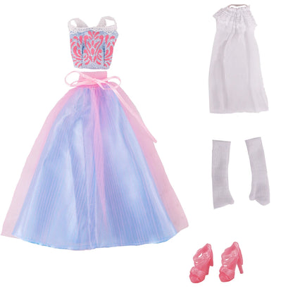 Doll Evening Dress Clothes Princess Dress Banquet Party Dress Tulle Dress for Barbiees&BJD Doll Clothes Accessories,Toy for Girl