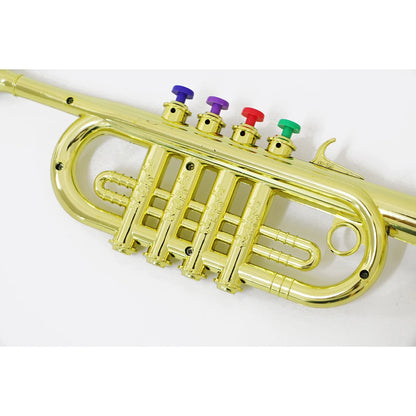 Kids Plastic Trumpet With 3 Colored Keys for Early Developmental Music Education Toy