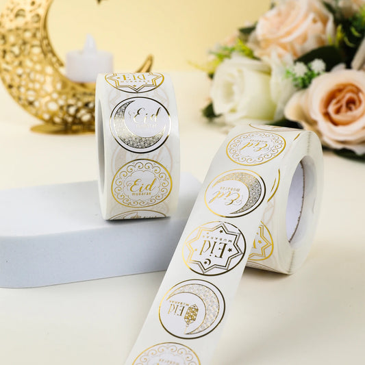 Eid Mubarak Packaging Sealing Sticker Candy Bag Gift Box Ramadan Decorations for Home EID Mubarak Muslim Islamic Eid Al-Fitr