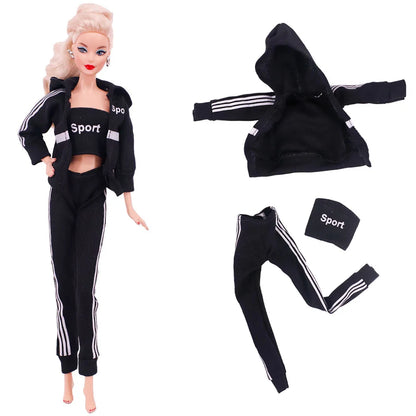 Pop Doll Clothes Sportswear Outfit Dress Fashion Coat Hoodie Top Pants Hats Clothing for Barbis&BJD Doll Accessories Girl`s Toy