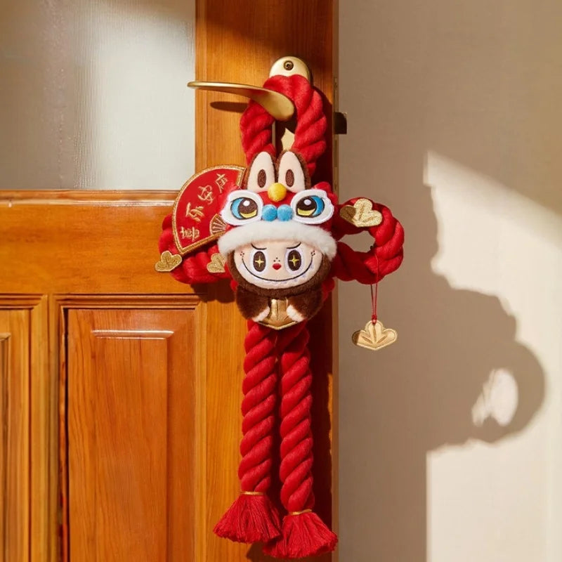 The Monsters Labubu Golden Snake New Year Series Plush Door Hanging Trendy Character Peripherals Room Decoration New Year Gifts