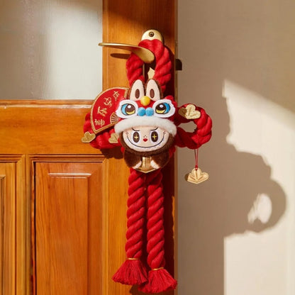 The Monsters Labubu Golden Snake New Year Series Plush Door Hanging Trendy Character Peripherals Room Decoration New Year Gifts