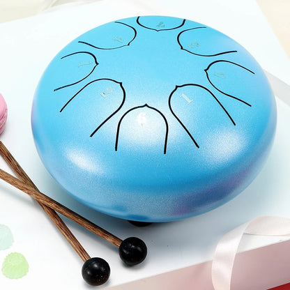 Hluru Glucophone Steel Tongue Drum 6 Inch 8 Notes Ethereal Drum Tone Key D5 Drum Percussion Children Musical Instrument