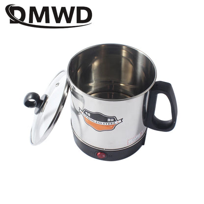 Stainlesss Steel Electric Kettle Water Heating Boiler Tea Pot Cup Portable Travel Mini Hotpot Skillet Food Cooking Noodle Cooker