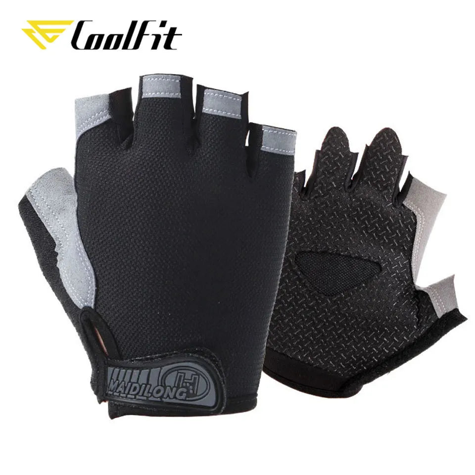 CoolFit Breathable Fitness Gloves Silicone Palm Hollow Back Gym Gloves Weightlifting Workout Dumbbell Crossfit Bodybuilding