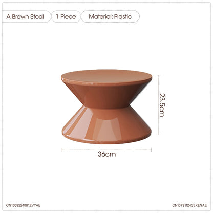 Round Small Coffee Table Plastic Footstool Living Room Sofa Side Tables Shoe Changing Stool Bedroom Small Nightstands Furniture