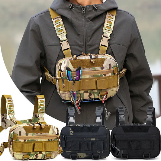 New Fishing Chest Bag Men Training Bags Waterproof Molle Nylon Climbing Camping Backpacks Outdoor Travel Vest Backpack Waist Bag