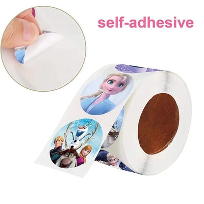 500PCS Frozen Elsa Children's Reward Stickers DIY Cute Cartoon Anime Figure Image Envelope Sealing Book Trunk Decoration Sticker