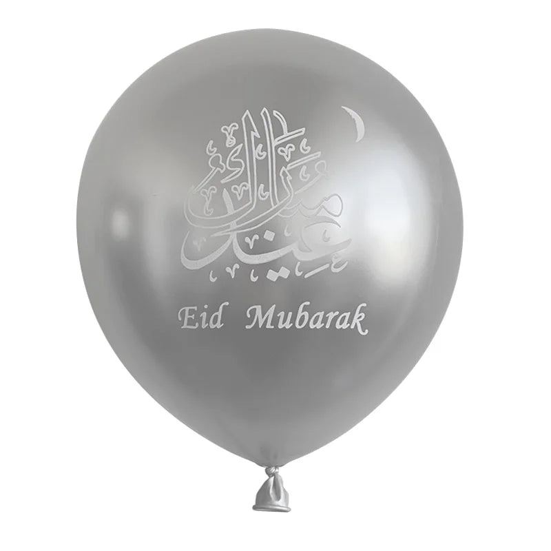10pcs Eid Mubarak Metal Latex Balloon Ramadan Kareem Decoration Air Globos Ramadan Mubarak Muslim Islamic Festival Party Decor