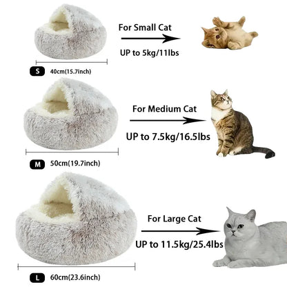 Cat Bed Four Seasons Warm Comfortable Pet Mattress Warm Soft Plush Pet Bed Semi-Enclosed Cat Nest Shell Style Nest Cat Sofa Bed
