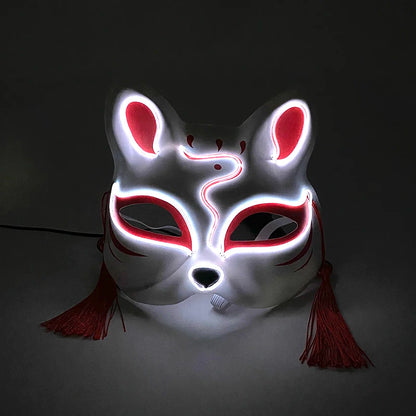 Halloween 10 Colors LED  Neon El Wire  Mask Cosplay  Luminous Fox Mask Dance Party  Dress Accessories
