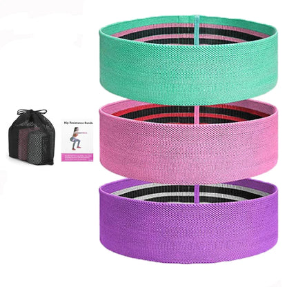 3Pcs Fabric Resistance Hip Booty Bands Glute Thigh Elastic Workout Squat Circle Stretch Fitness Strips Loops Yoga Gym Equipment