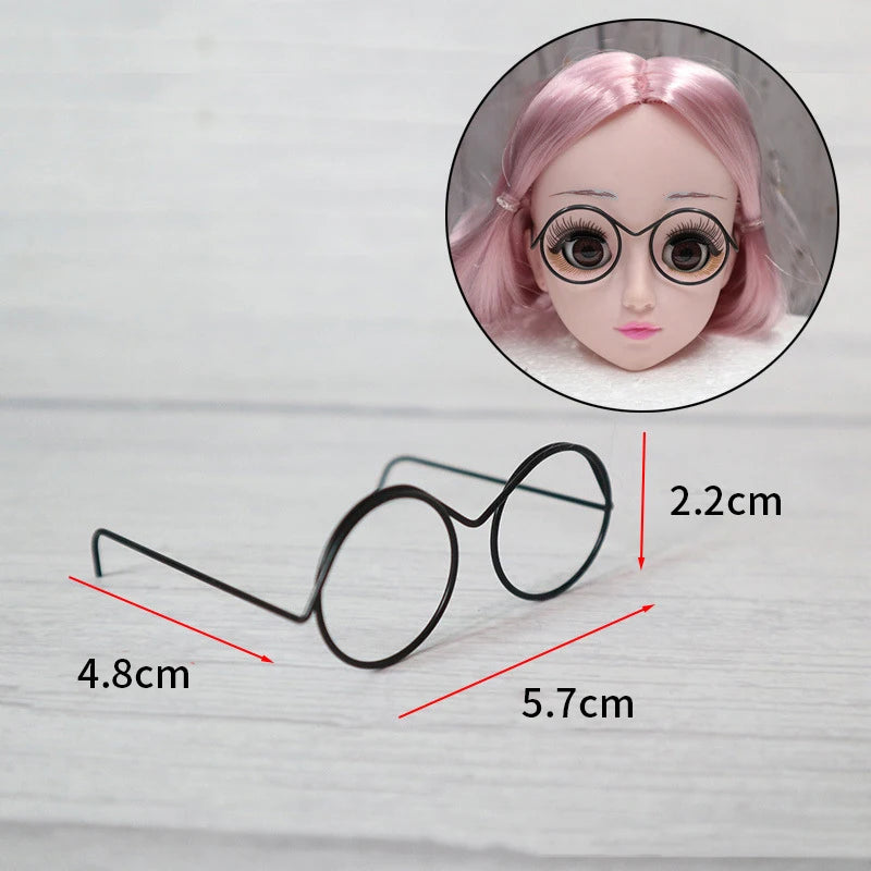 5pcs Cute Round Doll Glasses Frame for Bjd Fashion Plush Toy Glasses Dolls DIY Accessories Dress Up Toys for Girls