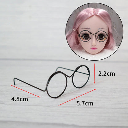 5pcs Cute Round Doll Glasses Frame for Bjd Fashion Plush Toy Glasses Dolls DIY Accessories Dress Up Toys for Girls