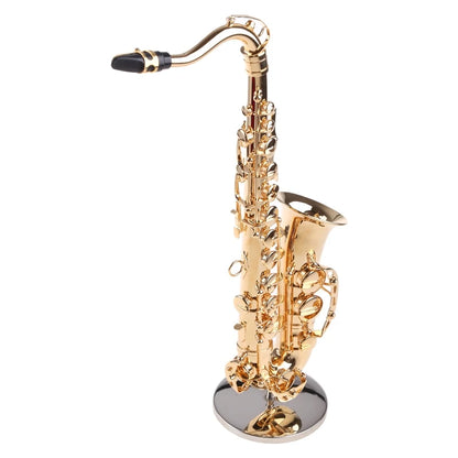 Copper Miniature Saxophone With Base Miniature Dollhouse Model Mini Alto Saxophone Tenor Saxophone Home Decoration