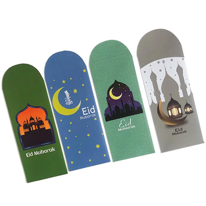 6pcs Eid Mubarak Envelopes Money Gift Bag Card Holder Ramadan Decoration 2023 Islamic Muslim Eid Al-Fitr Invitation Supplies
