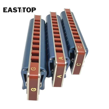 EASTTOP T008k-3 New Harmonica Brass Reedplates Phosphor Bronze Reeds Diatonic Blues Harp Good Harmonica