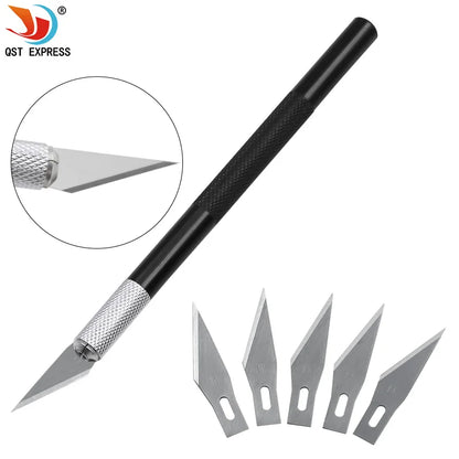 1 Set Precision Hobby Knife Metal Handle With Blades for Arts Wood Carving Tools Crafts Phone PCB Repair Multi DIY Hand Tools