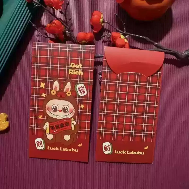 2025 Chinese New Year Red Envelopes Cute Labubu Red Pocket Money Gifts Anime Envelope Wedding Gifts Bag Good Luck Money Packets