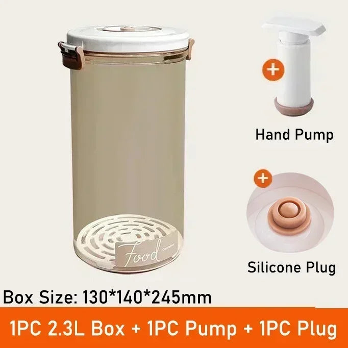 Vacuum Food Storage Box Fresh-Keeping Canister Sealed Storage Container Large Capacity Food Dispenser  Kitchen Storage Box