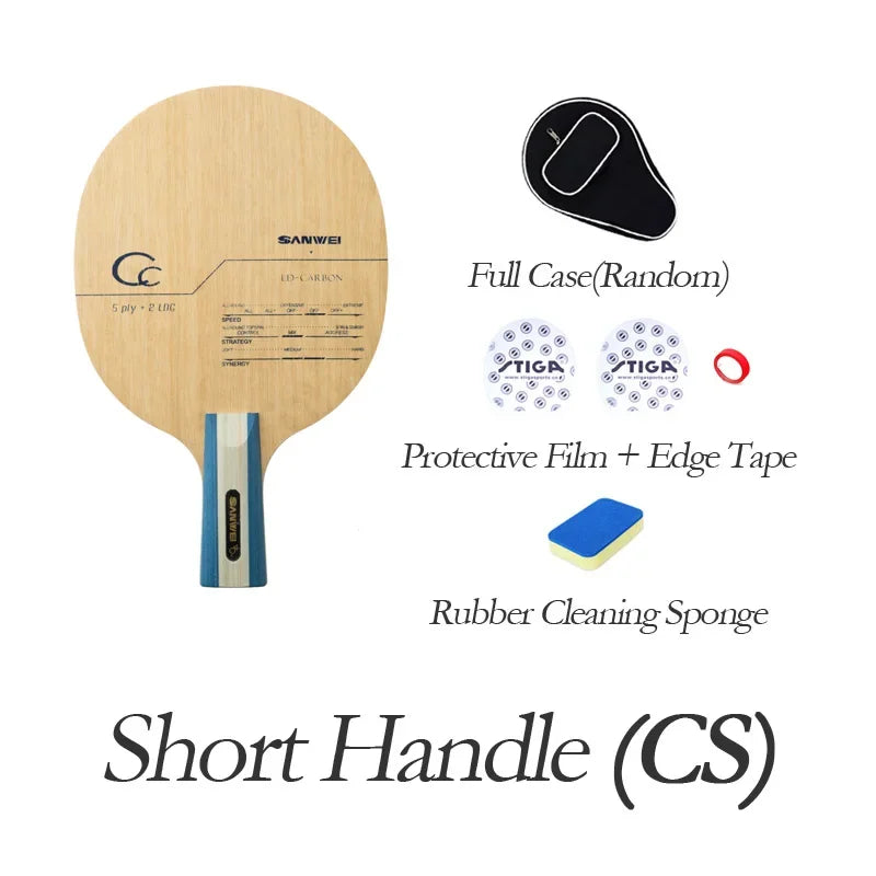 Original SANWEI CC CARBON Table Tennis Blade Racket (5+2 Carbon) Ping Pong Bat Paddle
